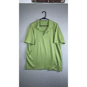 Tommy Armour Polo Shirt Mens Medium Green Solid Dri Logic Golf Short Sleeve